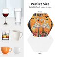 thumbnail image 5 of Leather Coasters with Heat-resistant for Drinks, Halloween Flamingos -标题2 Hexagon, 5 of 5
