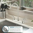 thumbnail image 4 of 8 Inch Kitchen Sink Faucet Deck Mounted 3 Hole 2 Handle Kitchen Faucets High-Arc 360 Degree Swivel Spout with Supply Lines,Brushed Nickel, 4 of 13