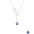 thumbnail image 2 of Delight Jewelry Silvertone Small 3-D Blue Present Box with Bow Silver tone Elegant Infinity Lariat Necklace, 2 of 4