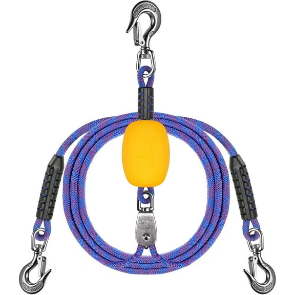 24 ft & 26 ft Heavy Duty Boat Tow Harness, Boat Tow Ropes with Stainless Steel Hooks, Pulley and Float, Heavy Duty Self Centering Tow Harness for Tubing, Water Skiing, Wakeboarding and More