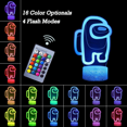 thumbnail image 2 of Night Light 3D Illusion Table Lamp For Kids With Remote Controller 16 Colors -- A13, 2 of 5