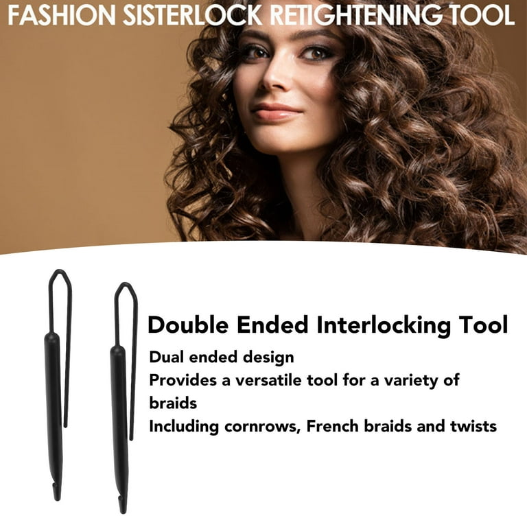Hair Braiding Tools, Saving Labor Double Ended Interlocking Tool Delicate  Ergonomic Handle 2pcs Skid Resistance For Microlocks 