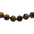 thumbnail image 1 of White Sterling Silver necklace Beaded Tiger's Eye Brown 18 in 11 mm, 1 of 2