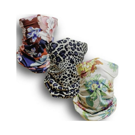 Face Buffs - Pack of 3 - Designer Face Cover - Neck Gaiter - Face Covering - Lightweight Face Mask - Breathable Mask - Lightweight Scarf
