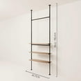 thumbnail image 3 of pamo Industrial Pipe Clothing Rack with Shelf - 220 lbs Capacity - Clamping Clothes Rack and Walk In Closet with Wooden Shelf for Wardrobe, 3 of 9