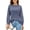 01 Blue, variant on Aiyino Women's Long Sleeve Round Neck Tops Lace Casual Waffle Tee Loose Blouses T Shirts