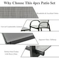 thumbnail image 5 of Costway 4 PCS Patio Furniture Set Sofa Coffee Table Steel Frame Garden Deck Gray, 5 of 8