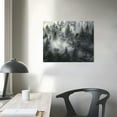 thumbnail image 4 of Nawypu  Black and White Misty Foggy Mountain Landscape Canvas Wall Art - Breathtaking Scene of Fir Forest in Hipster Style Picture Prints Rustic Decor for Home Office, 4 of 5