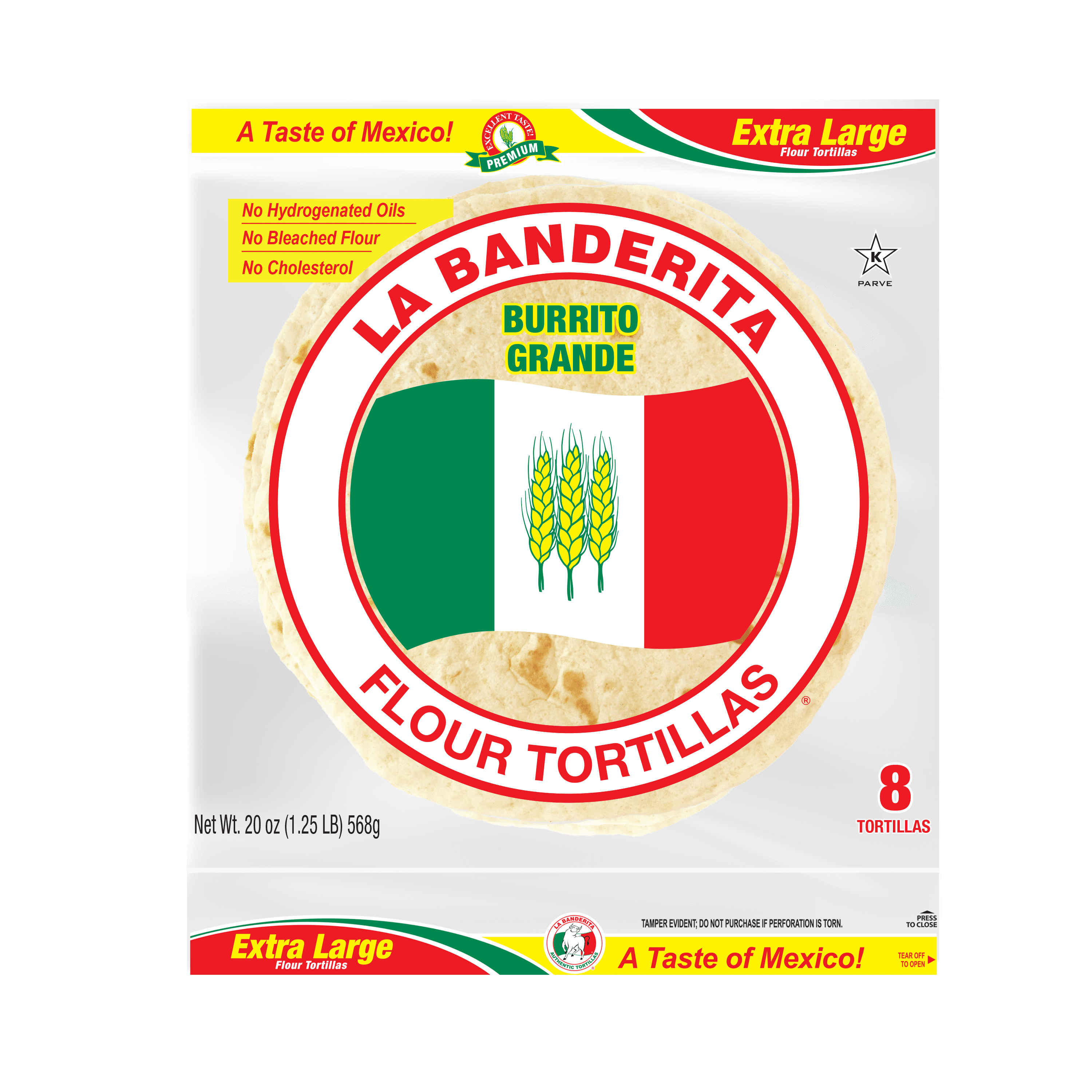 (3 pack) La Banderita Burrito Grande Extra Large Flour Tortillas 8 Count