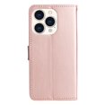 thumbnail image 3 of SaniMore for iPhone 15 Pro Max 6.7" 2023 Case, PU Leather Skin with Embossed Cat Flip Magnetic Cover Card Slots Kickstand Detachable Lanyard Full Around Wallet Cover, Rosegold, 3 of 10