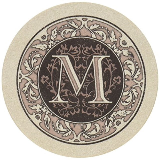 Thirstystone Drink Coaster Set Monogrammed Letter A 