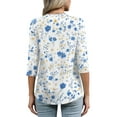 thumbnail image 4 of 3/4 Sleeve Shirts for Women M Sky Blue, 4 of 4