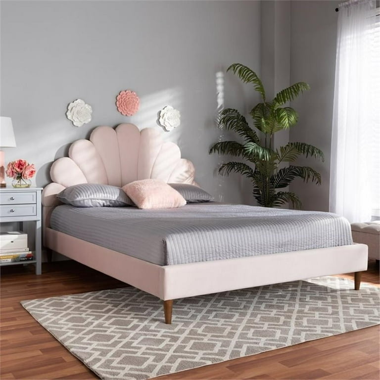 Baxton Studio Odille Modern Glam Light Pink Velvet Upholstered