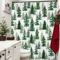 thumbnail image 2 of Christmas Shower Curtain, 72"X72" Christmas Tree Shower Curtains for Bathroom, Holiday Xmas Shower Curtain Fabric with Hooks, Farmhouse Christmas Bathroom Decor, Rustic Neutral Winter Bathroom Set, 2 of 6