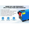 thumbnail image 4 of ZLPOWER 6000W 24V Pure Sine Wave Inverter Charger - 18000W Peak, 120V/240V Split Phase Output with 90A Battery Charger, LCD Display, Low Frequency for Home RV Boat Off-Grid Solar System, 4 of 17