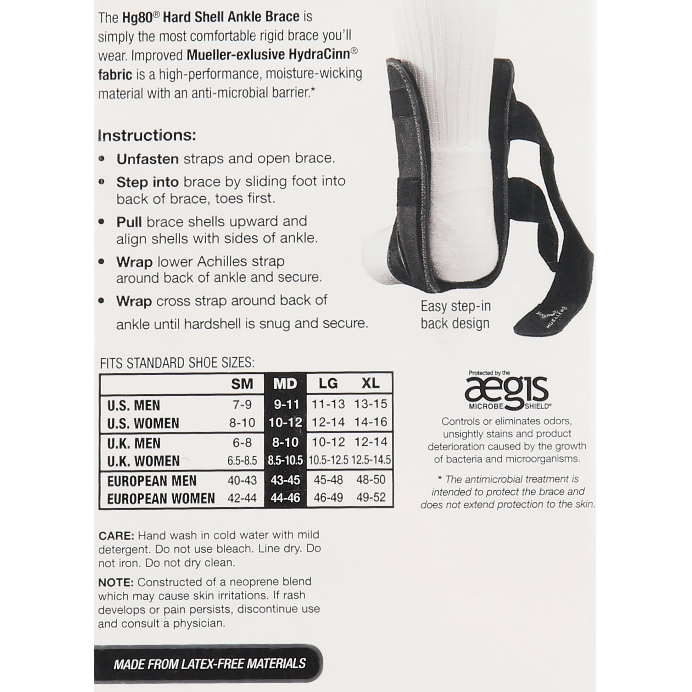 Mueller Hg80 Premium Hard Shell Ankle Brace, Medium Left