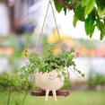 thumbnail image 5 of Swing Face Hanging Planters Pot for Indoor Outdoor Plants, Resin Flower Pots with Drainage Holes, Succulent Pots for String of Pearls Plant, 5 of 7