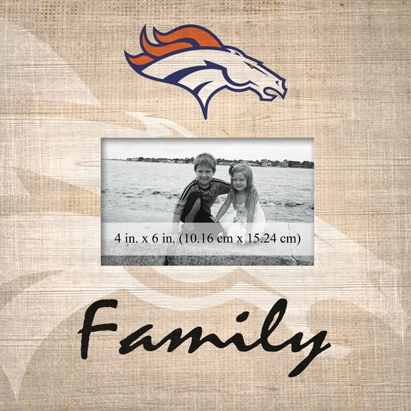 Denver Broncos 10'' x 10'' Burlap Pattern Frame