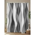 thumbnail image 4 of Gray Ripple Shower Curtain, Abstract Gradient Watercolor Modern Waterproof Shower Curtain Set with 12 Hooks Lightweight Washable Fabric Shower Curtains for Bathroom 72x78 Inches, 4 of 6