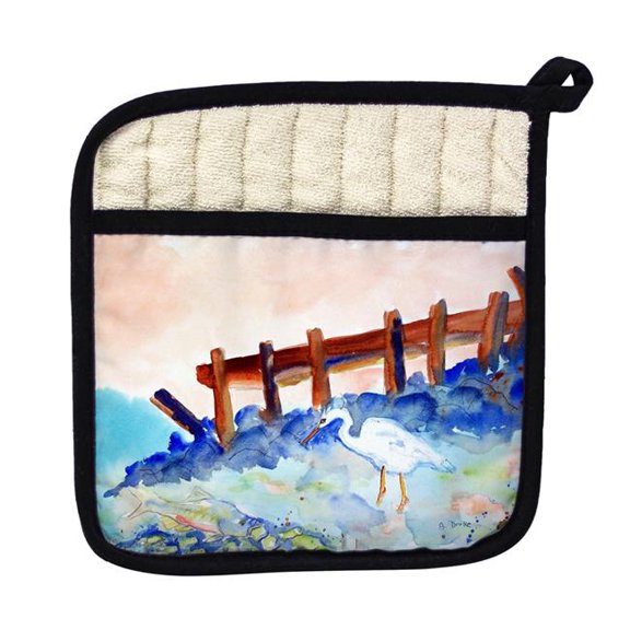 Betsy Drake PT179 Great White Heron Pot Holder