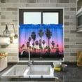 thumbnail image 7 of Coolnut Palm Tree Kitchen Curtains UV Protected Tier Curtains 2 Panels Kitchen Tiers Half Window Curtains for Guest Room Bathroom Laundry Room Basement, 24 x 27 Inch Home Decor, 7 of 7