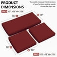 thumbnail image 2 of Snubbull 3 Pack Loveseat Cushion Set, 36" x 18" x 3" Waterproof Outdoor Chair Replacement Cushions for 4-Seater Wicker Rattan Patio Furniture, Burgundy, 2 of 6
