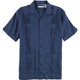 thumbnail image 1 of CubAvera Mens Linen 4 Pocket Guayabera Button Up Shirt, blue, S Neck, 1 of 2
