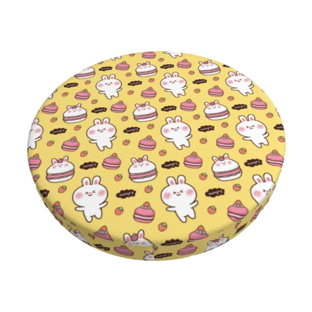 Disketp Rabbit Hunger Funda Redonda para Taburete, Funda de Cojín para Silla de Bar Suave y Elástica-13 inch