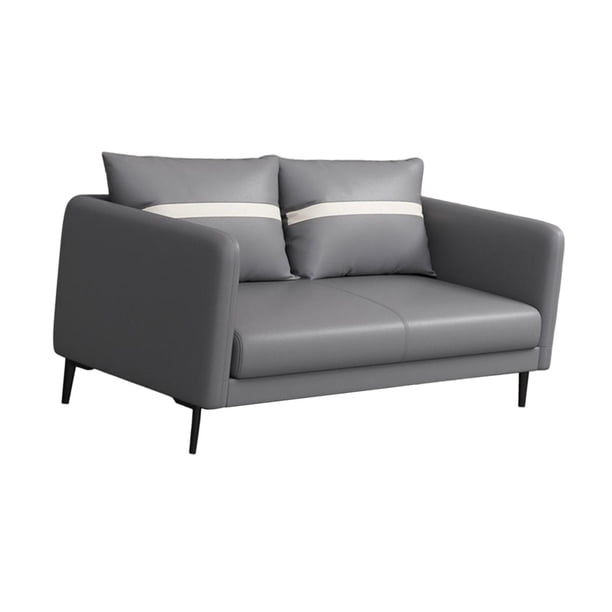 Sofá de varias plazas Macarena Minimalista Moderno 2 plazas gris con reposapiés