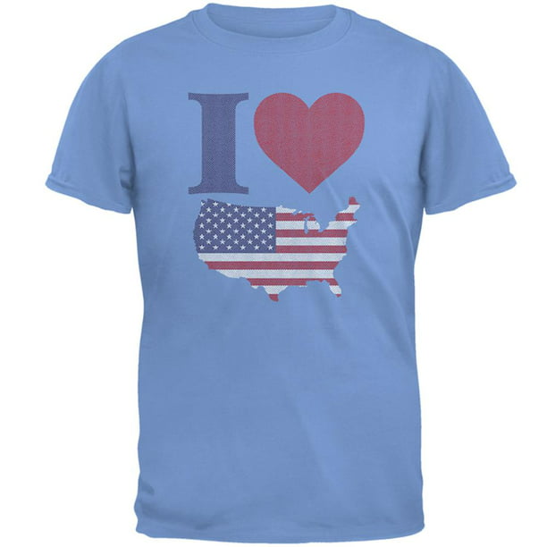 4th of July I Heart Love America Halftone Mens T Shirt Carolina Blue 3X ...