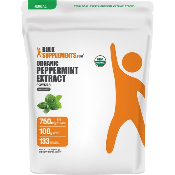 BulkSupplements Organic Peppermint Extract Powder - 100 Grams (3.5 oz)