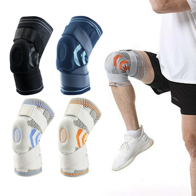 1 Pce Manchon de Genou Réduit les Blessures Double Sangles Anti-collision Absorption de la Sueur Protection de Genou de Basket-Ball Sports Extérieurs