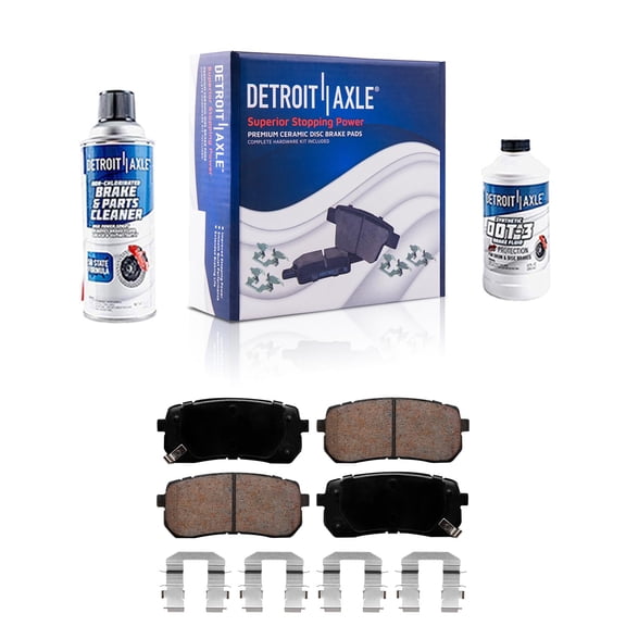 Detroit Axle - Rear Brake Pads for 2007-2012 Hyundai Veracruz, 2015-2021 Kia Sedona, Ceramic Brake Pads w/Hardware Replacement