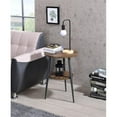 thumbnail image 2 of Fox Hill Trading Millenial Lumi 2-Tier Round Wood End Table in Dark Wood/Black, 2 of 3