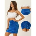 thumbnail image 2 of DARING DIVA Women's Velvet Bodycon Ruched Mini Skirts L Royal Blue, 2 of 6