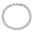 thumbnail image 6 of Auriga Fine Jewelry 14K White Gold Double Link Charm Bracelet 8 inch for Women(L- 8inch), 6 of 6