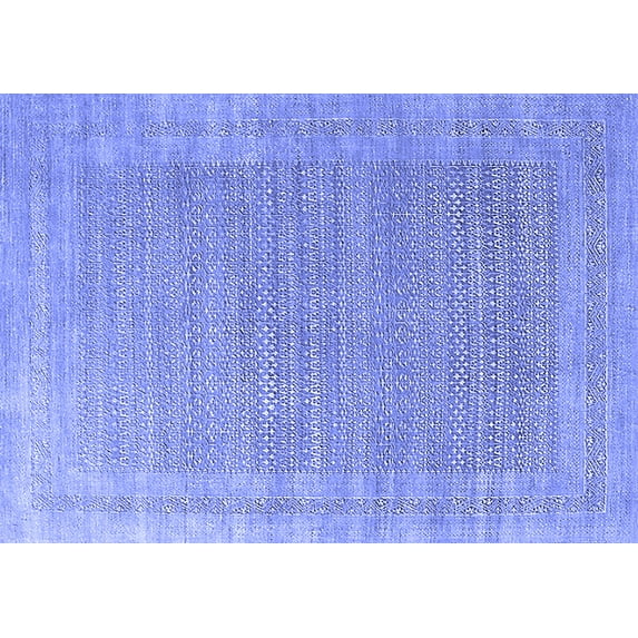 Ahgly Company Indoor Rectangle Oriental Blue Industrial Area Rugs, 7' x 9'