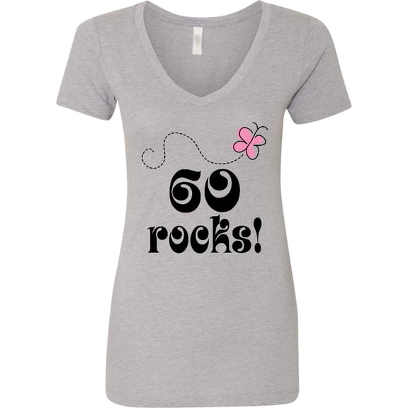 Inktastic 60th Birthday 60 Rocks Women's V-Neck T-Shirt