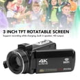 thumbnail image 4 of Cámara de video digital, 4K 56MP HD Selfie Selfie Camina de Videos Videocámara para vlogging, 4 of 7