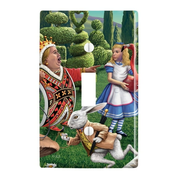 Alice in Wonderland Garden Party Plastic Wall Decor Toggle Light Switch Plate Cover