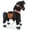 Black, variant on PonyCycle Ride on Unicorn Horse Toy Mechanical Plush Rocking Walking Animal Ride on Horse Riding Horse Toys with Wheels for Kids Age 4-7 Years U402