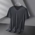 thumbnail image 2 of Mens Casual Loose V Neck T Shirts Solid Color Loose Fit Casual Basic Tees Summer Soft Tops Gray 1 4Xl by Awwp, 2 of 6