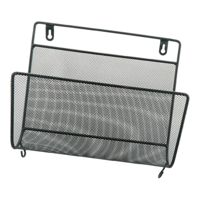 yuksok WALL RACK IRON NEWSPAPER HOLDER STORAGE SHELF BOOKCASE HOLDER Gold, Black