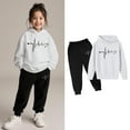 thumbnail image 3 of Kids Kids Sweatsuit Set for Girls,2 Piece Long Sleeve White Hoodie Leggings Pants Warm Fall Winter Clothes Girls Sets 6-7 Years Cute&nbsp;Boys Girls&nbsp;Clothing, 3 of 6