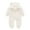 White, variant on Fesfesfes Toddler Neutral Baby Bodysuit Boys Girls Solid Color Plush Cute Bear Ears Winter Thick Jumpsuit Romper