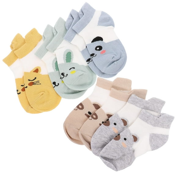 BESTYASH 5Pairs Cotton Animal Socks for Toddlers Assorted Colors Comfortable Breathable