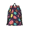 thumbnail image 2 of Honeii Donuts1 Print Canvas College Laptop Backpack, Durable Rucksack Travel Notebook Bag School Backpack Book Bag for Men Women-Small, 2 of 7
