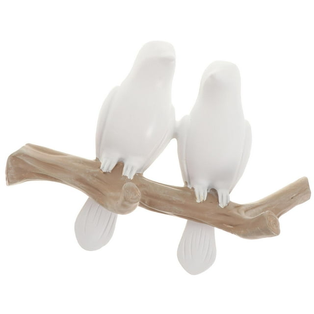 jifeng Resin Bird Hook Clothing Hat Holder Rack Home Art Improvement 2 Birds Decor