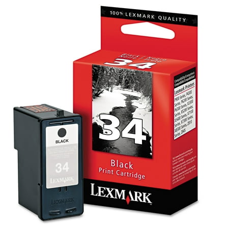 Lexmark 18C0034 (34) High-Yield Ink, 475 Page-Yield, Black