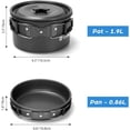thumbnail image 3 of Juego de 15 piezas de utensilios de cocina para camping, juego de ollas, sartenes, hervidor antiadherentes y livianos con tazas, platos, tenedores, cuchillos y cucharas de acero inoxidable, 3 of 4